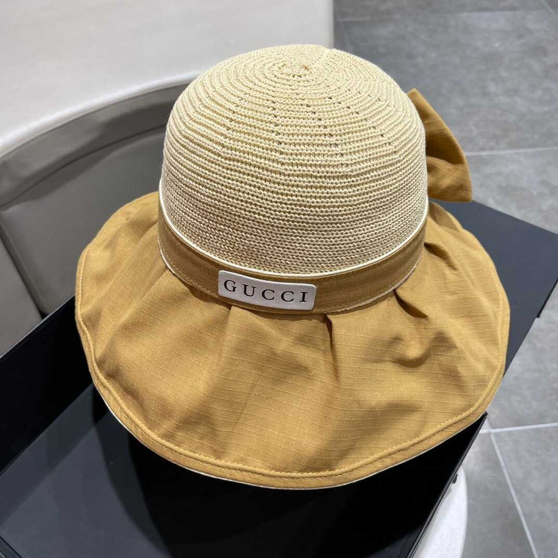 G*u*i sun hat beige and yellow