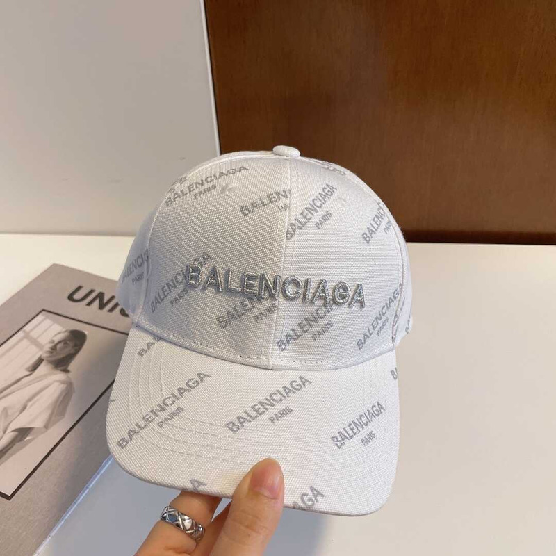 Ba*len*cia*ga printed baseball cap white