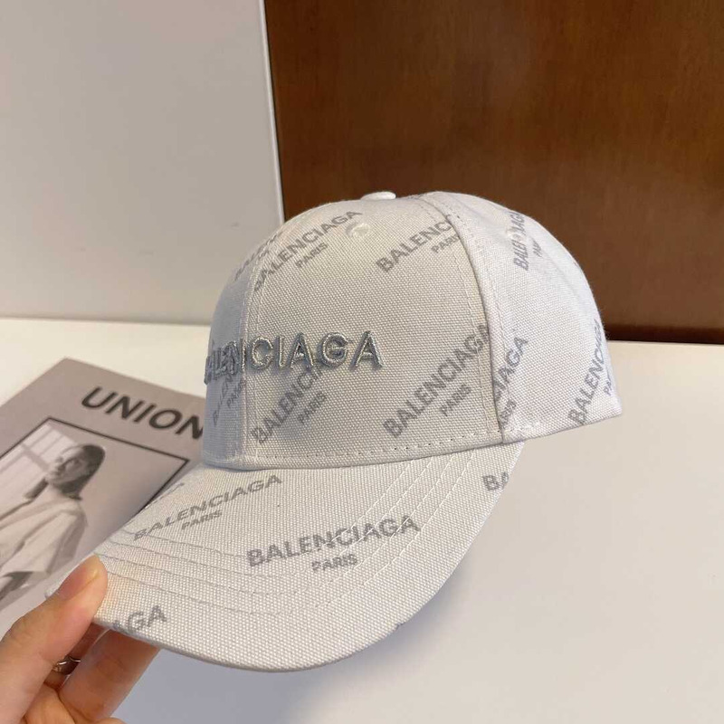 Ba*len*cia*ga printed baseball cap white