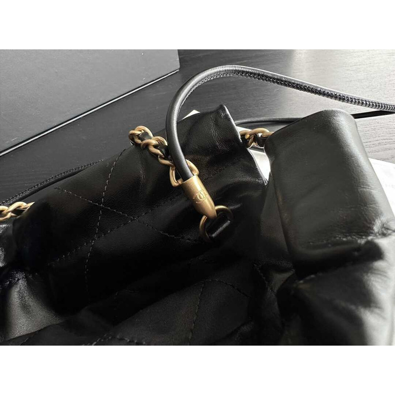 Ch*el  22 mini handbag 22s calfskin black