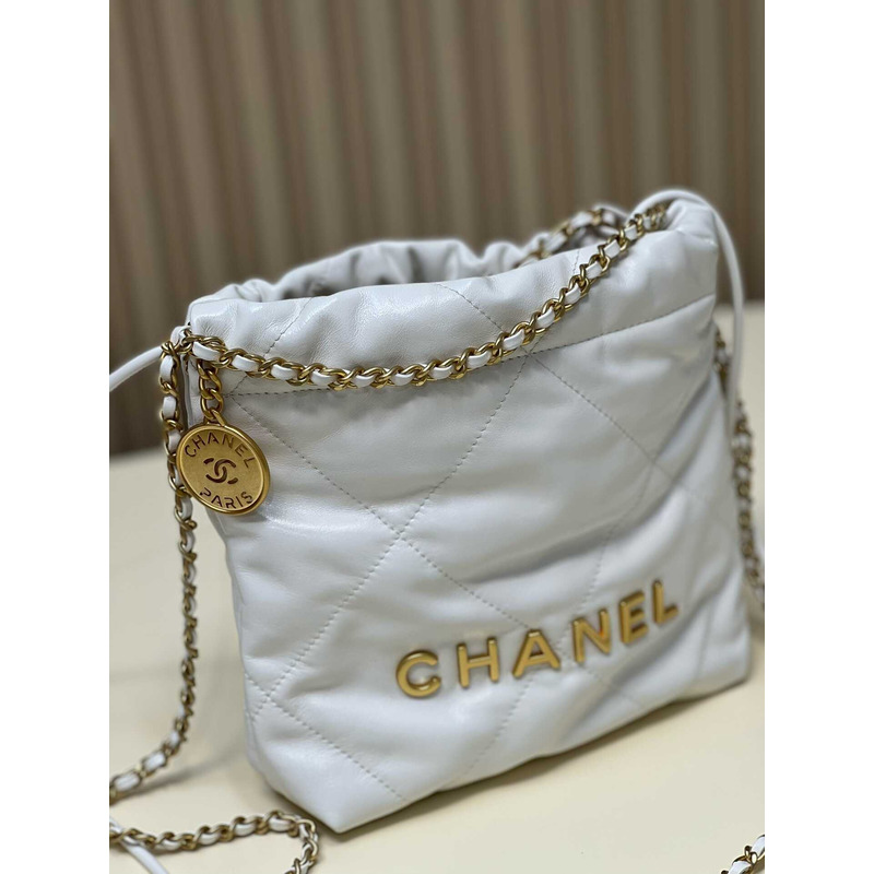 Ch*el 22 mini handbag 22s calfskin white