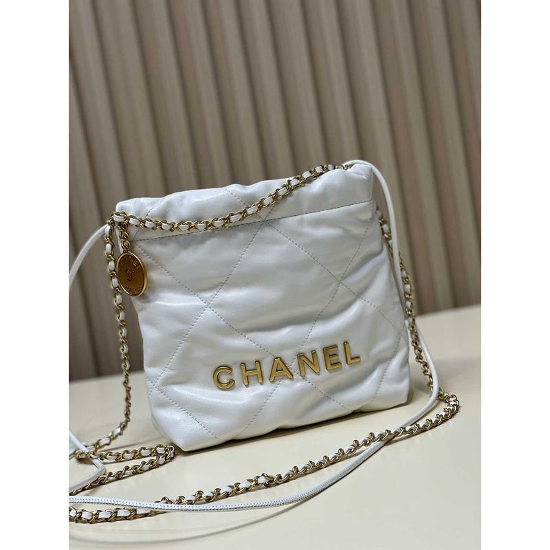 Ch*el 22 mini handbag 22s calfskin white