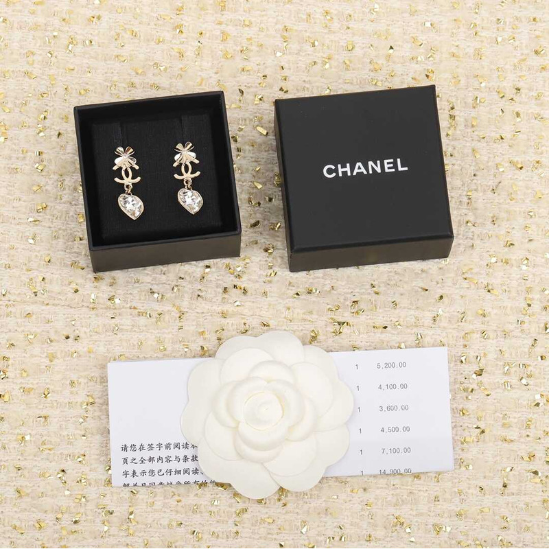 Ch*el pendant cc logo earrings