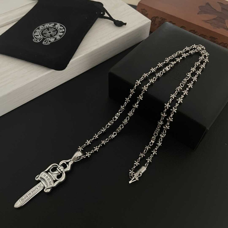 Chrome Heart Sword Pendant Necklace