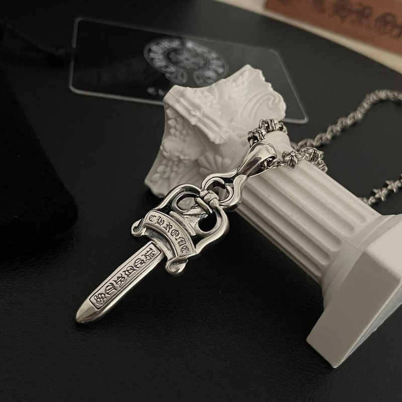 Chrome Heart Sword Pendant Necklace