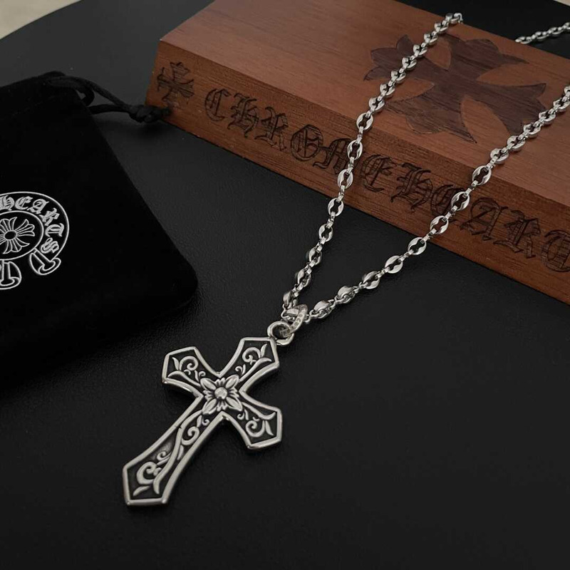 Chrome Heart Crucifixion Print Pendant Necklace