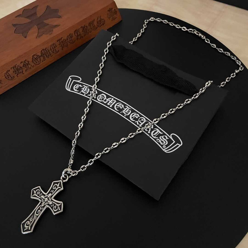 Chrome Heart Crucifixion Print Pendant Necklace