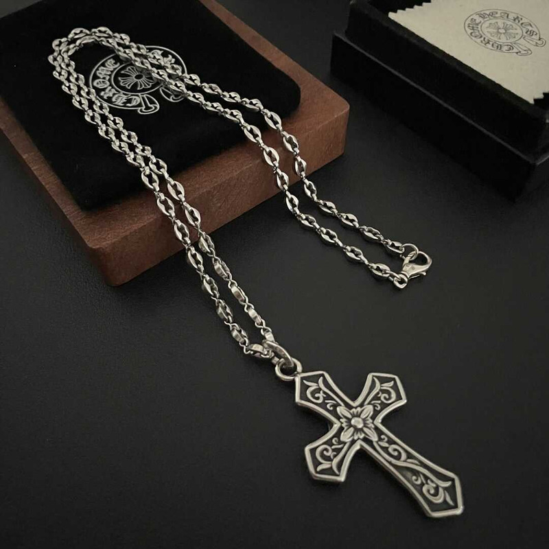 Chrome Heart Crucifixion Print Pendant Necklace