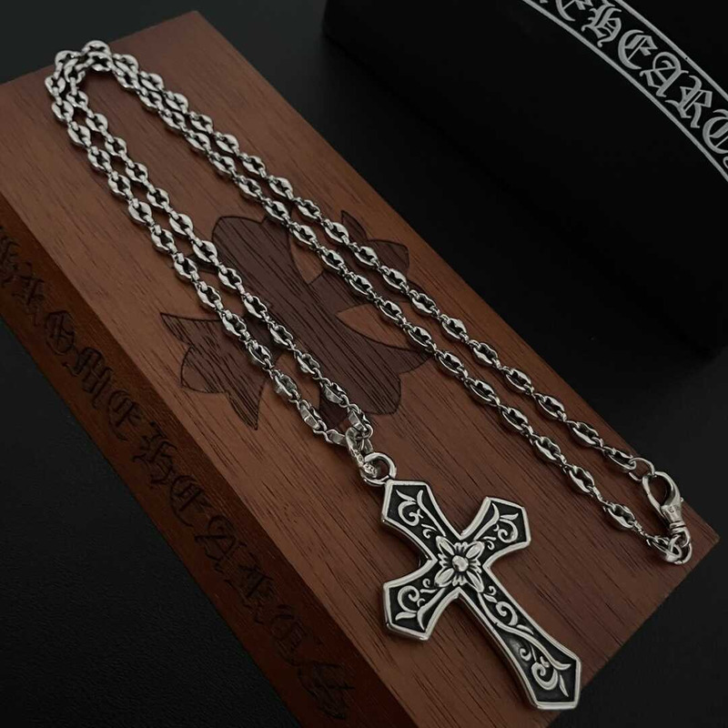 Chrome Heart Crucifixion Print Pendant Necklace