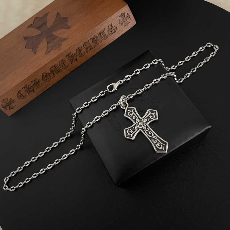 Chrome Heart Crucifixion Print Pendant Necklace