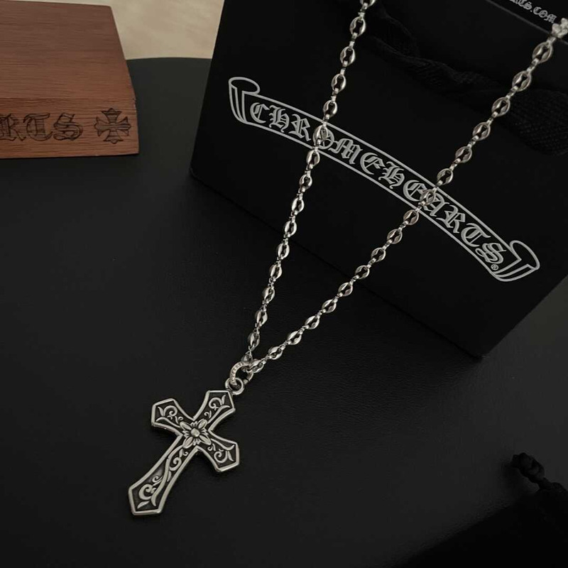 Chrome Heart Crucifixion Print Pendant Necklace