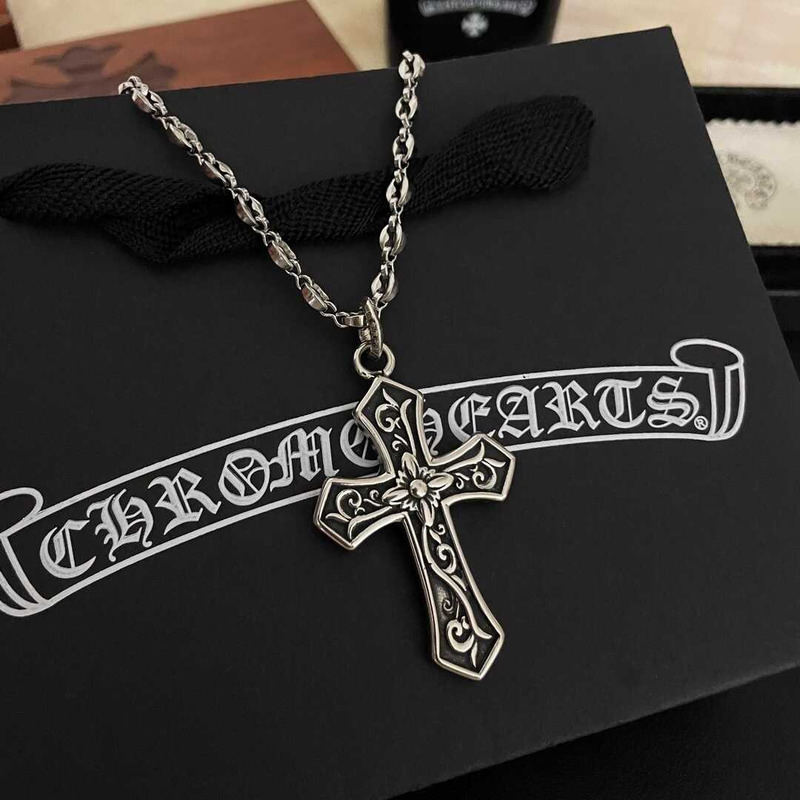 Chrome Heart Crucifixion Print Pendant Necklace