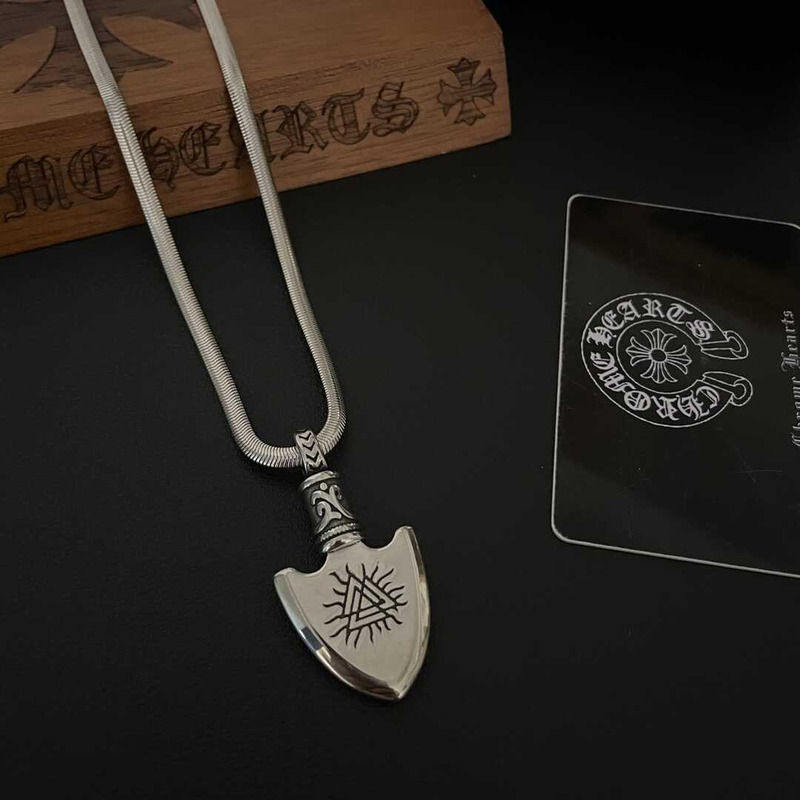 Chrome Heart Shield Pendant Necklace