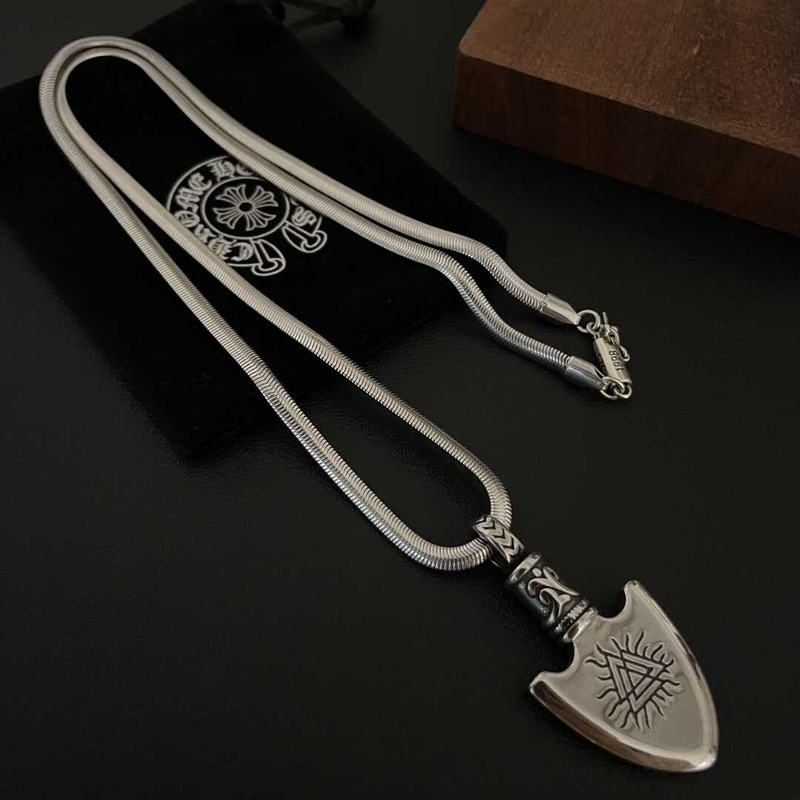 Chrome Heart Shield Pendant Necklace