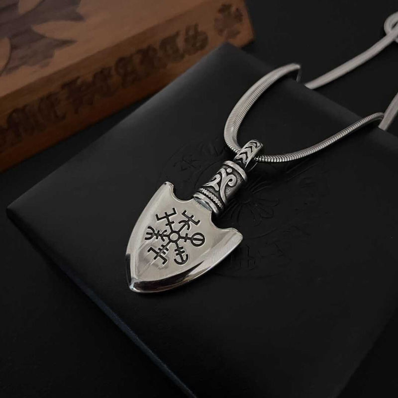 Chrome Heart Shield Pendant Necklace