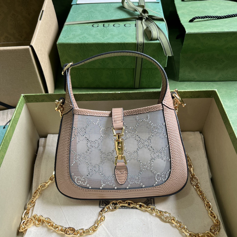 G*u*i jackie 1961 mini crystal gg lizard bag