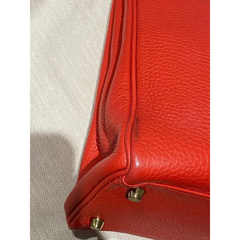 Hermès Kelly 35cm Clemence Rouge Tomate GHW