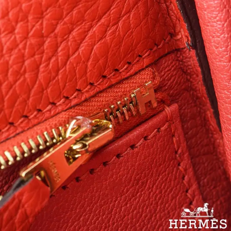 Hermès Kelly 35cm Clemence Rouge Tomate GHW