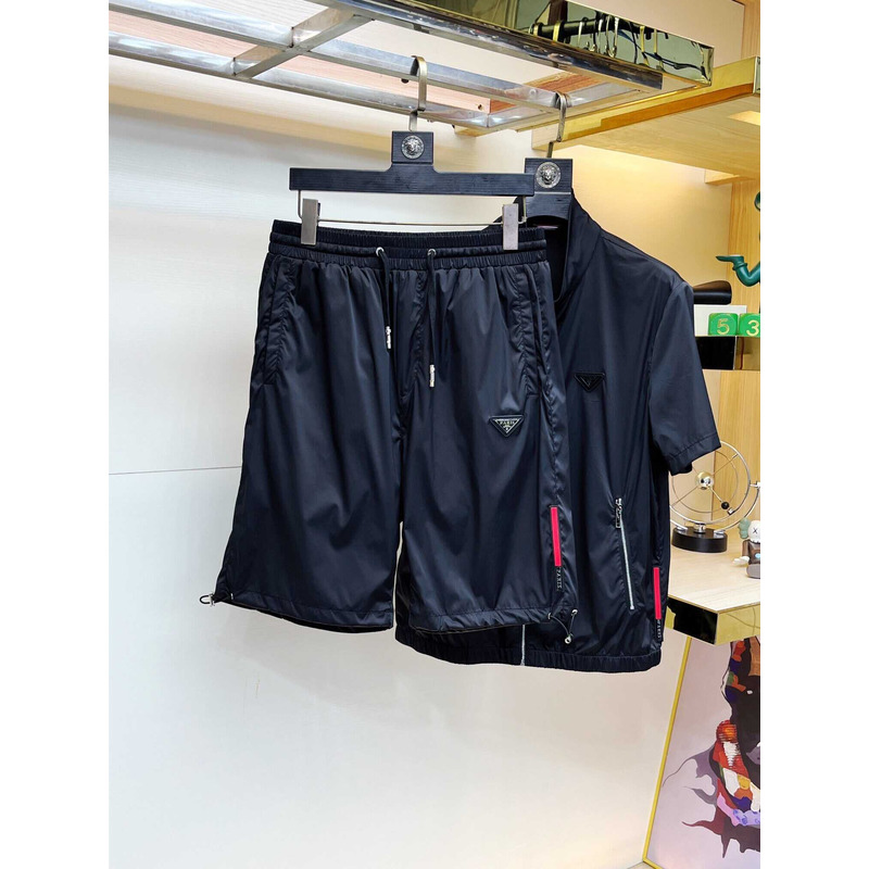 Pra*a re-nylon shirt and shorts black