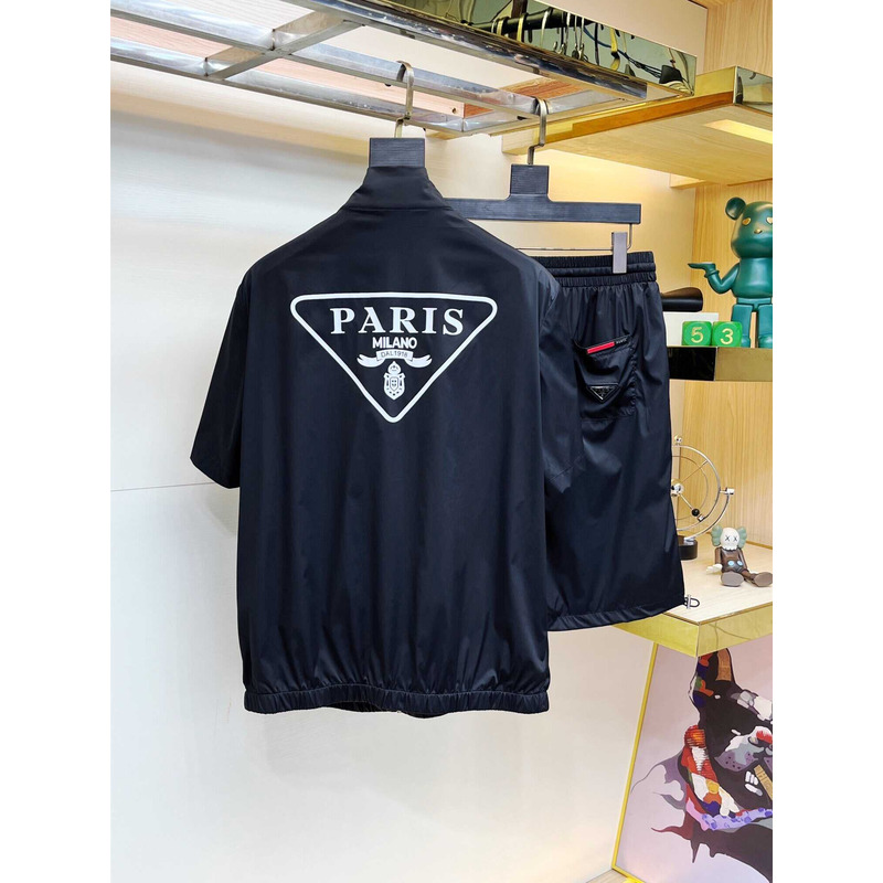 Pra*a re-nylon shirt and shorts black