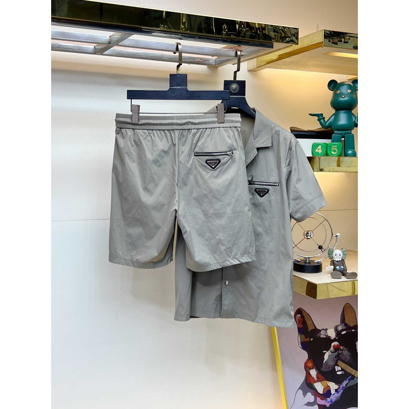 Pra*a re-nylon shirt and shorts grey