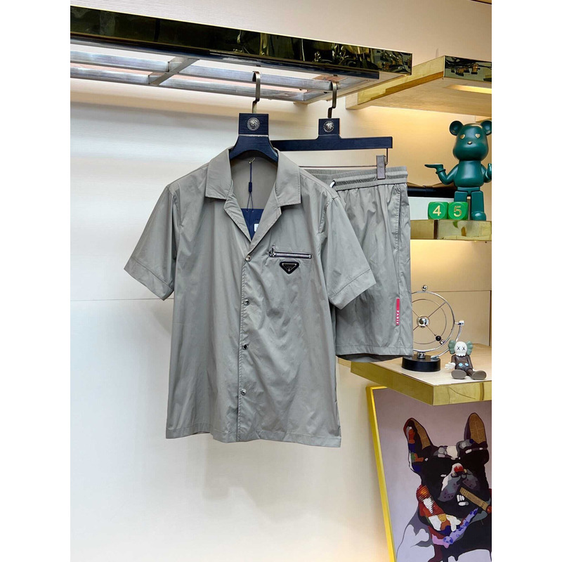 Pra*a re-nylon shirt and shorts grey