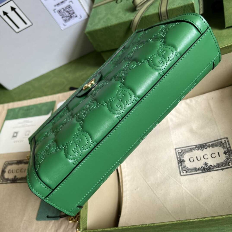 G*u*i gg matelasse small bag green leather