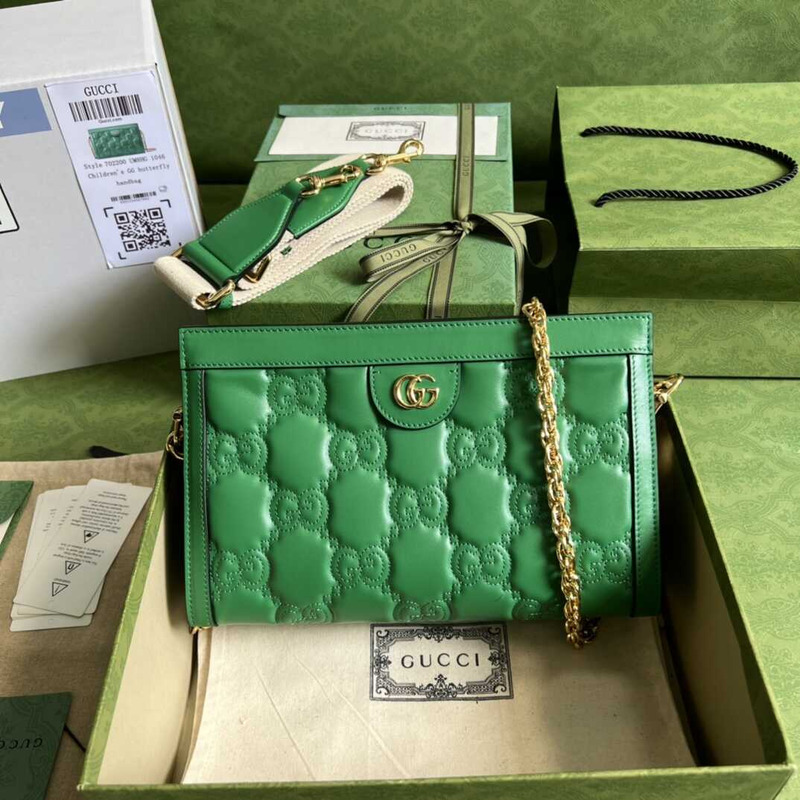 G*u*i gg matelasse small bag green leather