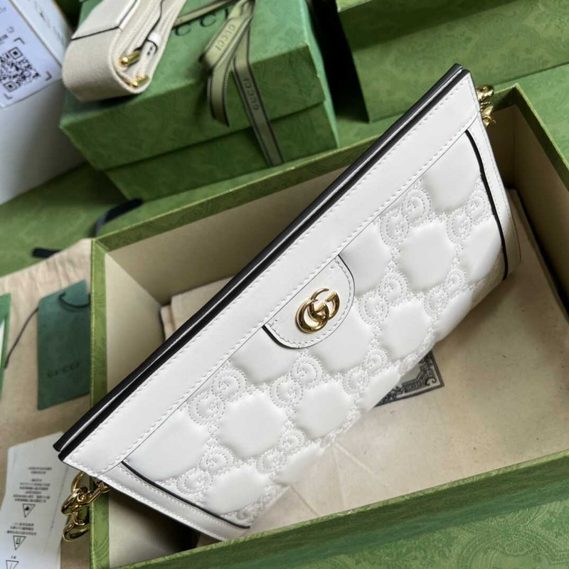 G*u*i gg matelasse small bag white leather