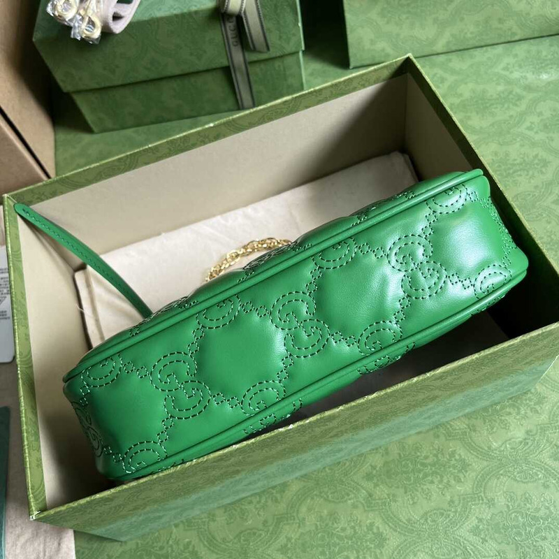 G*u*i gg matelasse leather bag green