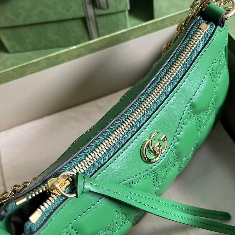 G*u*i gg matelasse leather bag green