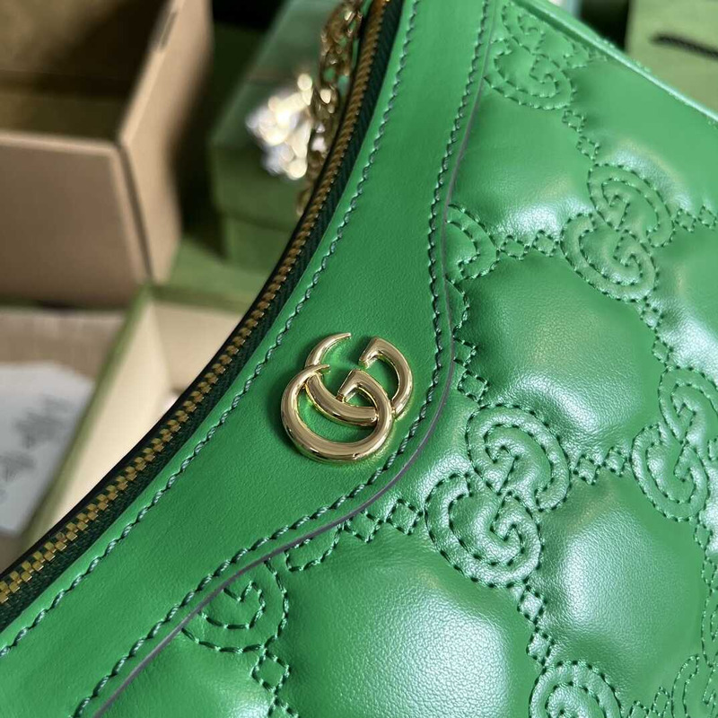 G*u*i gg matelasse leather bag green