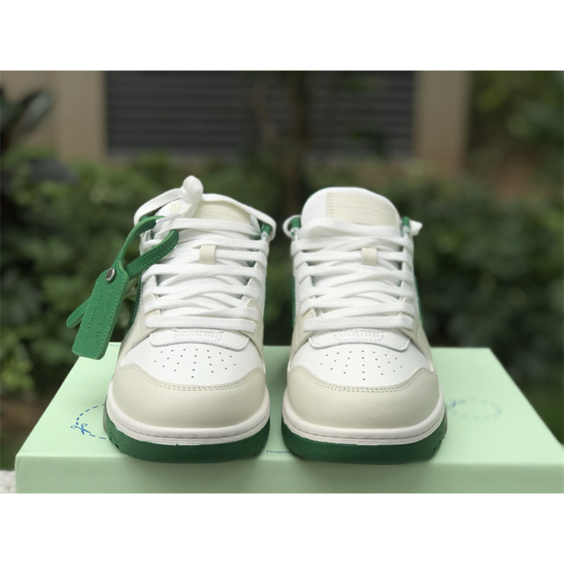 Off White Out Of Office \"OOO\" Low Tops White Green 2021