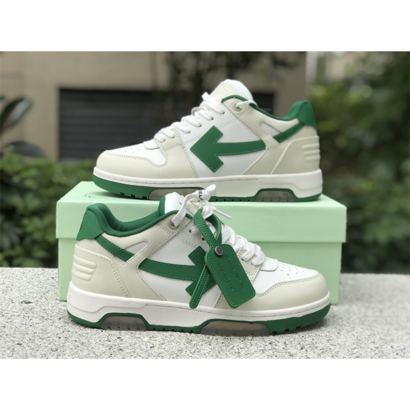 Off White Out Of Office \"OOO\" Low Tops White Green 2021