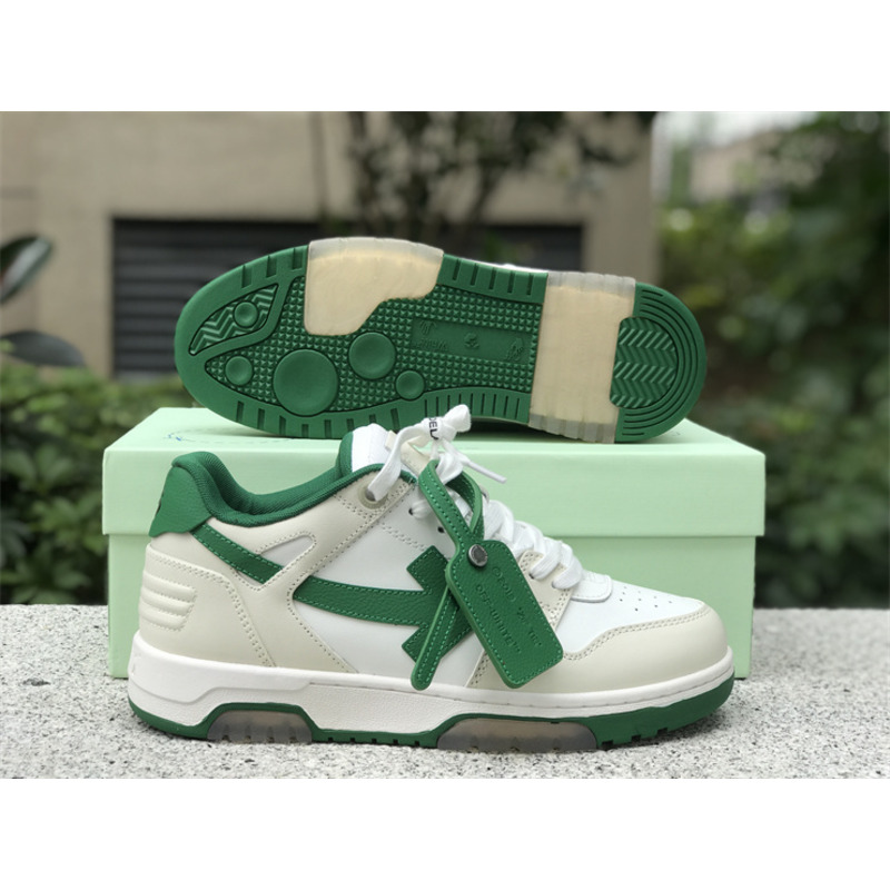 Off White Out Of Office \"OOO\" Low Tops White Green 2021