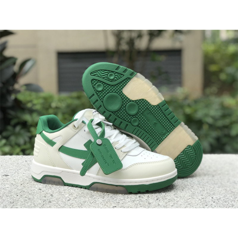 Off White Out Of Office \"OOO\" Low Tops White Green 2021