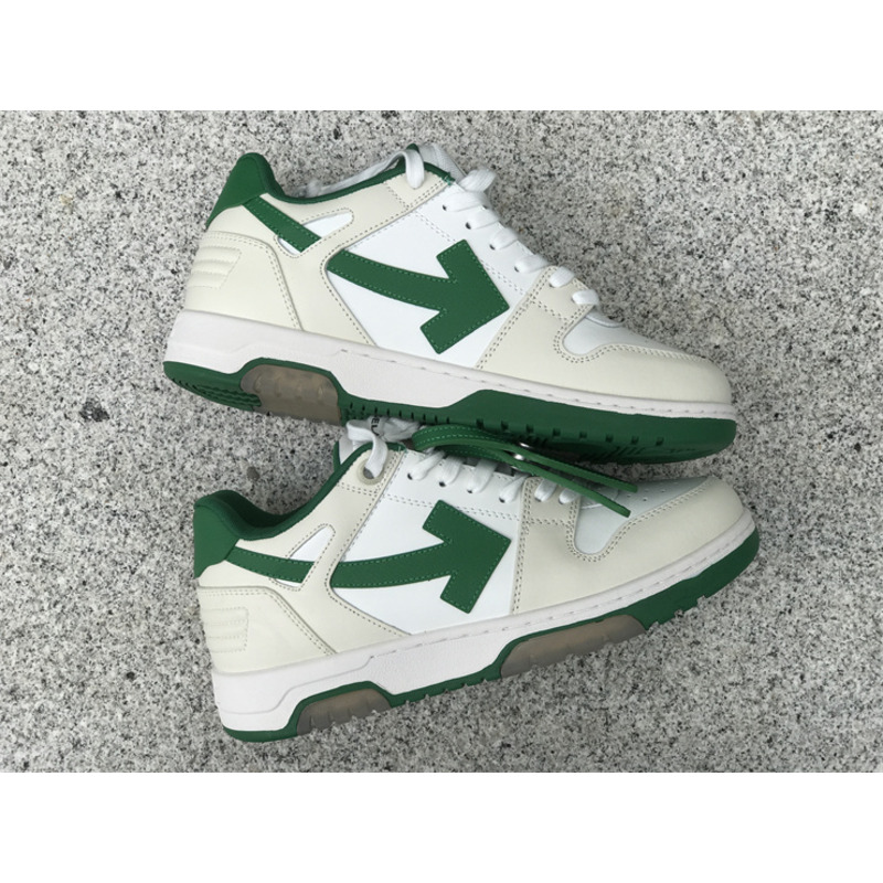 Off White Out Of Office \"OOO\" Low Tops White Green 2021