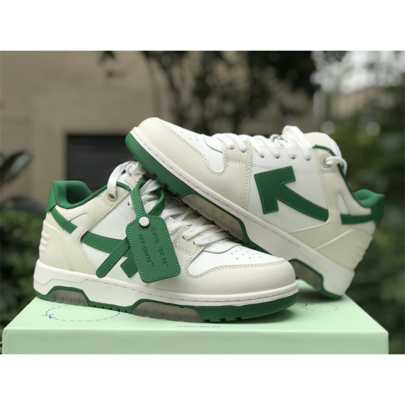 Off White Out Of Office \"OOO\" Low Tops White Green 2021