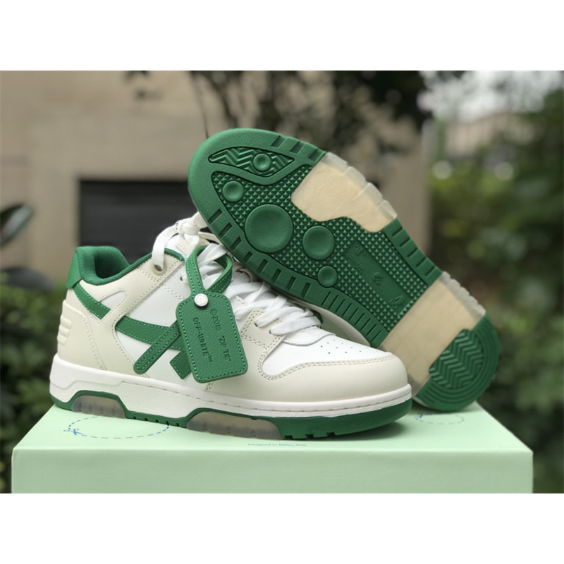 Off White Out Of Office \"OOO\" Low Tops White Green 2021