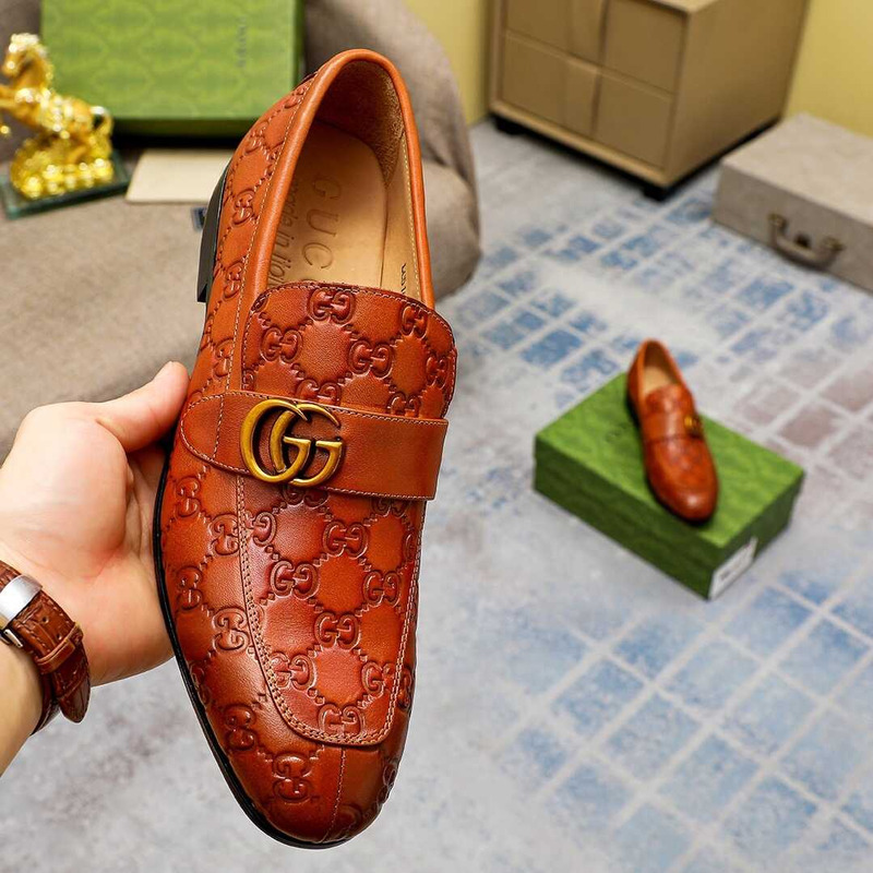 G*u*i two tone gg canvas loafer shoes