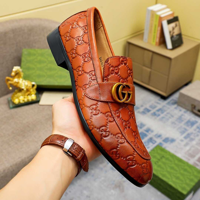 G*u*i two tone gg canvas loafer shoes