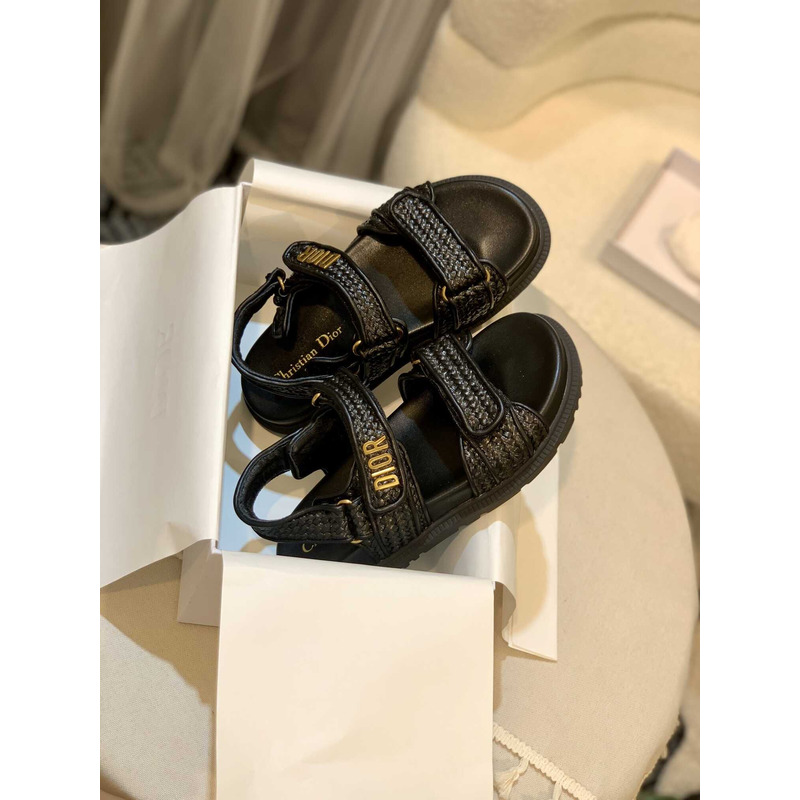 D*or straw sandals black