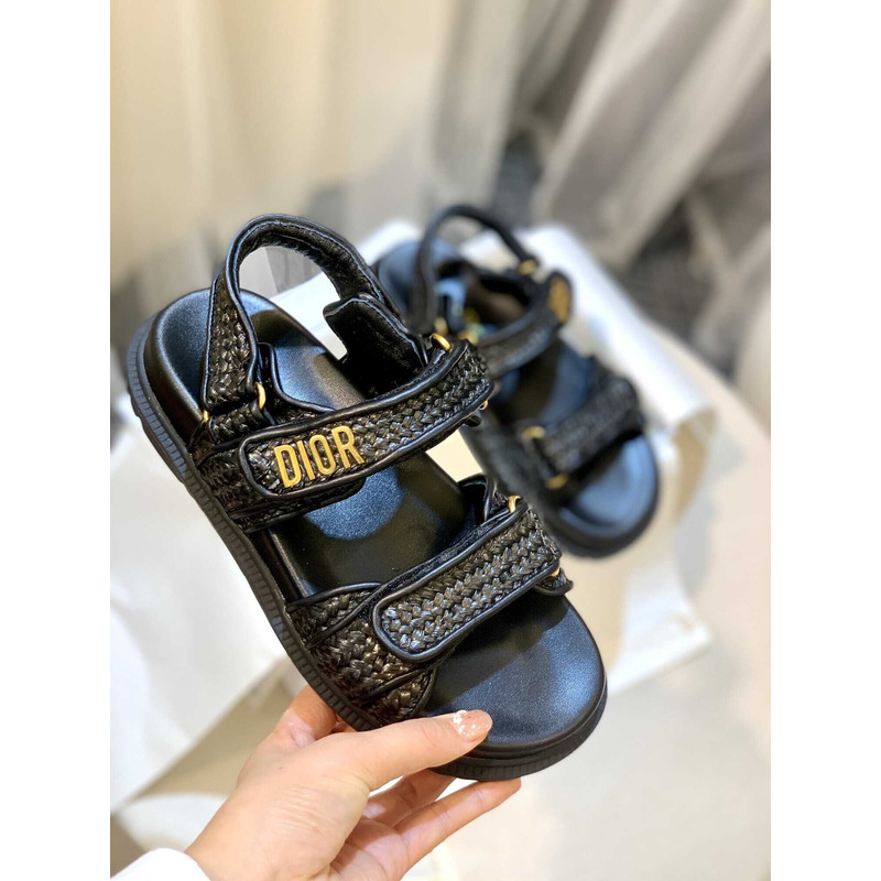 D*or straw sandals black