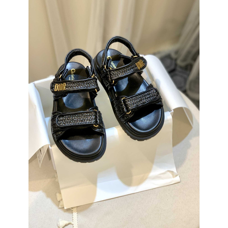 D*or straw sandals black