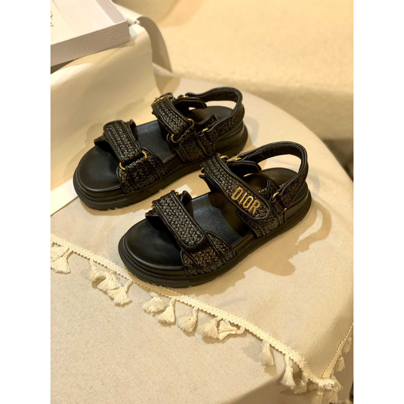 D*or straw sandals black