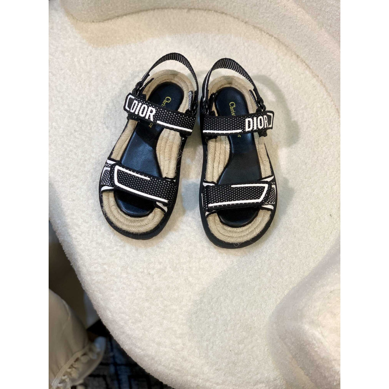 D*or straw sandals black