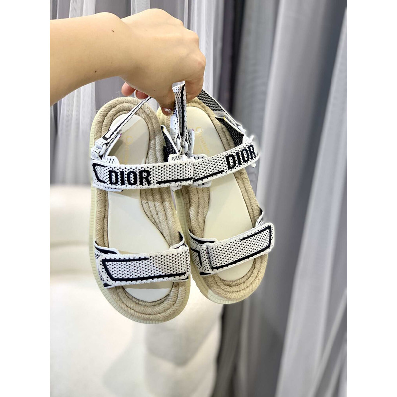 D*or straw sandals white