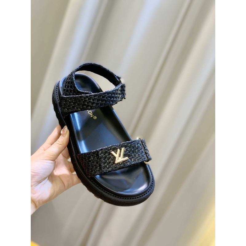 l**is V*t*n cordoba flat comfort sandal raffia black