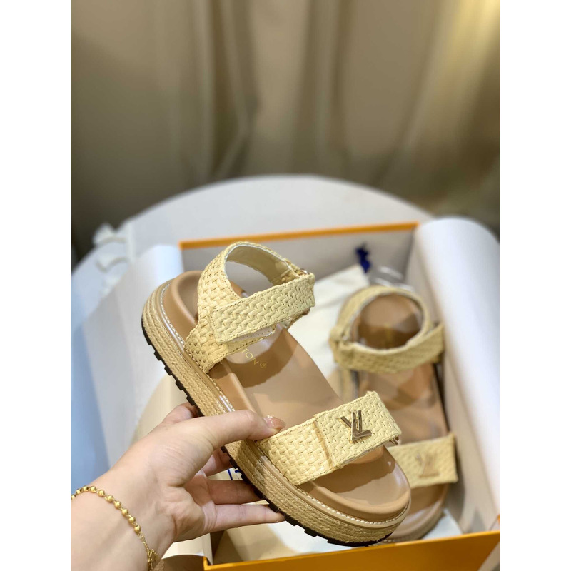 l**is V*t*n cordoba flat comfort sandal raffia beige