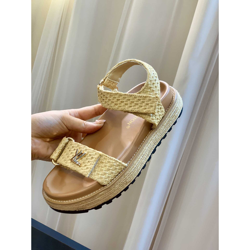 l**is V*t*n cordoba flat comfort sandal raffia beige